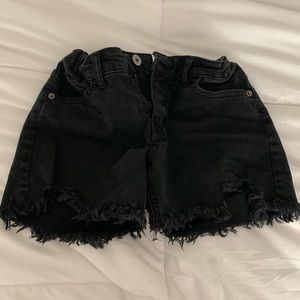 Black jean shorts